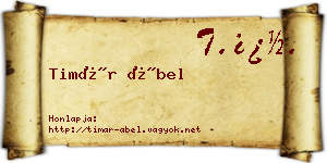 Timár Ábel névjegykártya